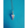Pendentif SWAROVSKI fait main perle allongée en cristal blanc bélière en argent