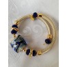 Bracelet Murano fait main perle verte et or strass et perles SWAROVSKI