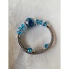 Bracelet perle de murano ronde bleue