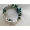 Bracelet perle de murano ronde  verte et  swarovski