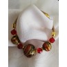 Bracelet en perle de Murano et Swarovski rouge et or