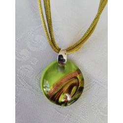 Pendentif perle Murano vert...