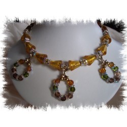 Authentique collier en perles de Murano et strass Swarovski
