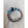 Bracelet perle de murano ronde bleue