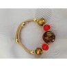 Bracelet perle Murano rouge et or et perle Swarovski