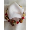 Bracelet en perle de Murano et Swarovski rouge et or