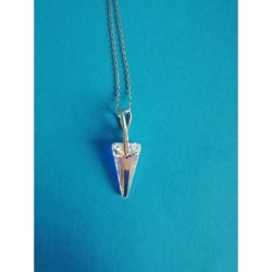 Pendentif Swarovski fait main perle allongée en cristal blanc bélière en argent