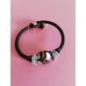 Bracelet Murano perle ronde feuille d'argent poudre aventurine perles SWAROVSKI