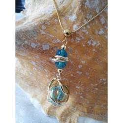 Pendentif perle Murano perle bleue