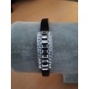 Bracelet SWAROVSKI fait main cuir et barette SWAROVSKI