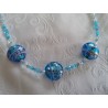 Collier Murano et SWAROVSKI fait main perle ronde bleue