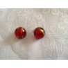 Boucles d'oreilles perle Murano rouge et or fait main