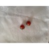 Boucles d'oreilles perle Murano rouge et or fait main