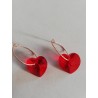 Pendentif Swarovski fait main coeur cristal AB rouge